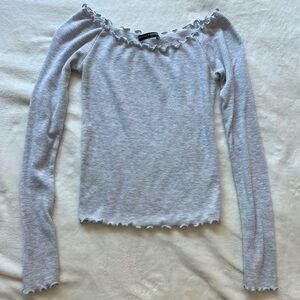 Grey off the shoulder long sleeve